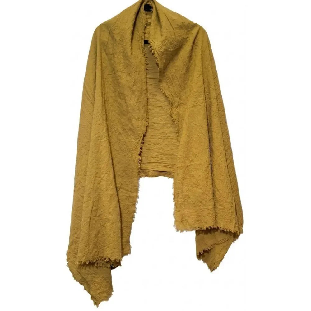 Cos womens mustard yellow crinkled scarf wrap spring summer cotton